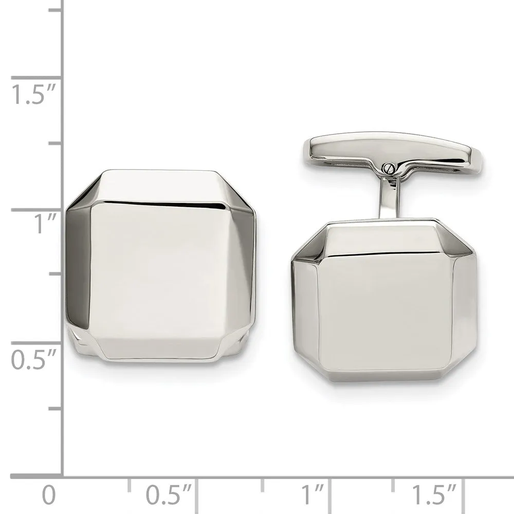 Chisel Stainless Steel Polished Cuff Links