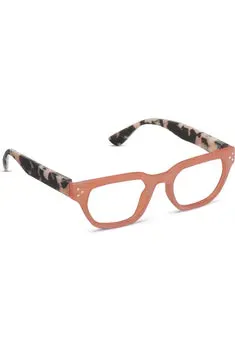 Coral Black Marble Blue Light Reading Glasses