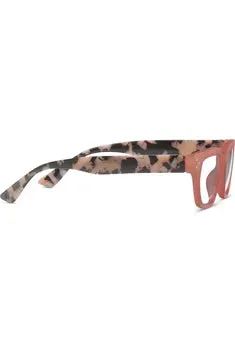 Coral Black Marble Blue Light Reading Glasses