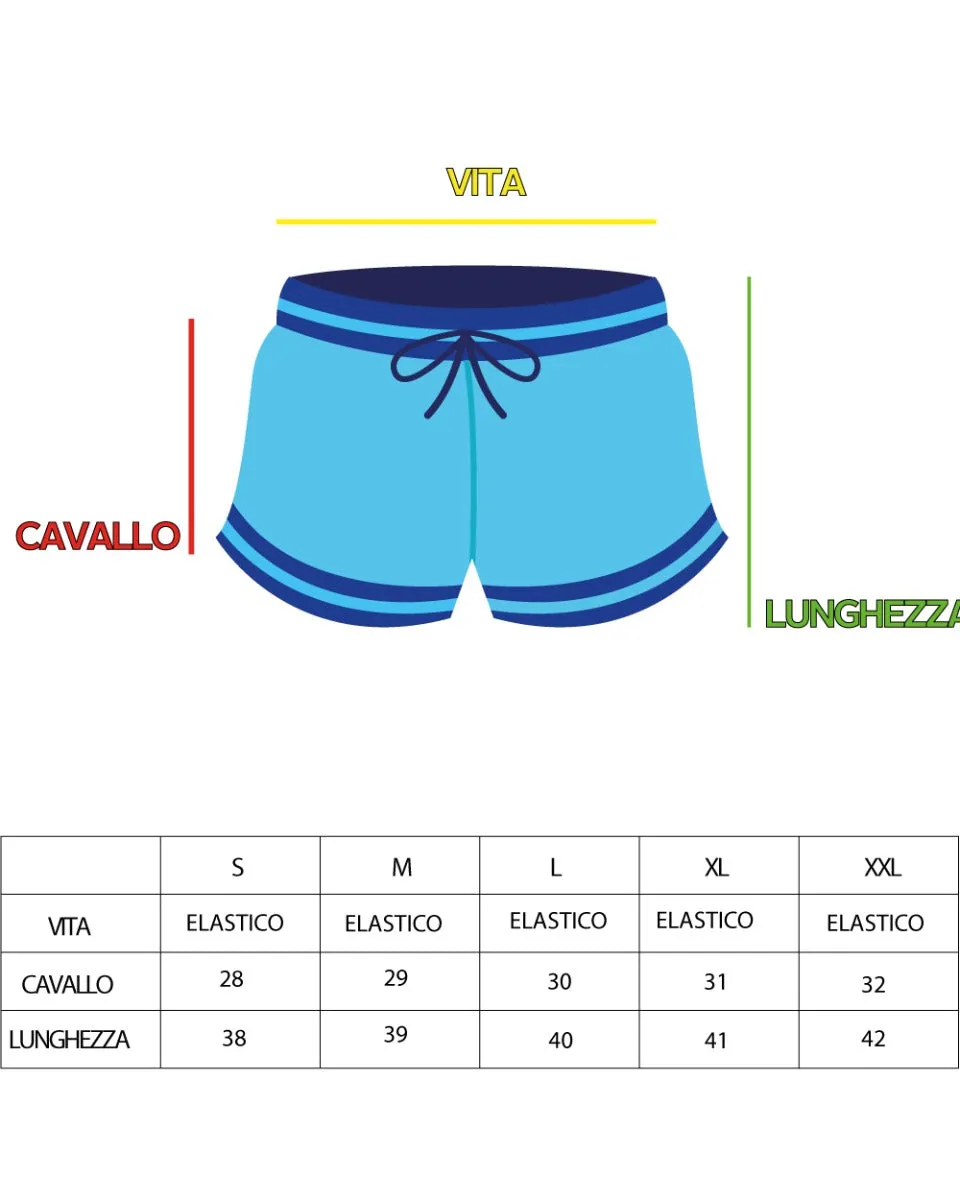 Costume Da Bagno Uomo Boxer Tinta Unita Elastico Nero GIOSAL-SU1206A