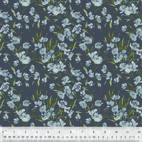 Cotton Fabric, PEONY TULIP SLATE, 53787D-10, Perennial Collection by Kelly Ventura for Windham Fabrics