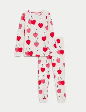 Cotton Rich Cherry Print Pyjamas