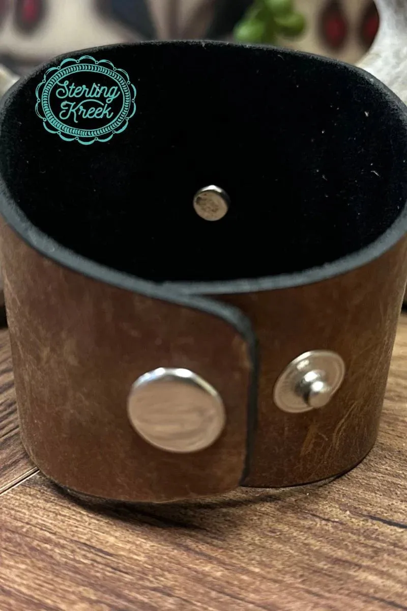 COWBOY TRAIL LEATHER CUFF BRACELET