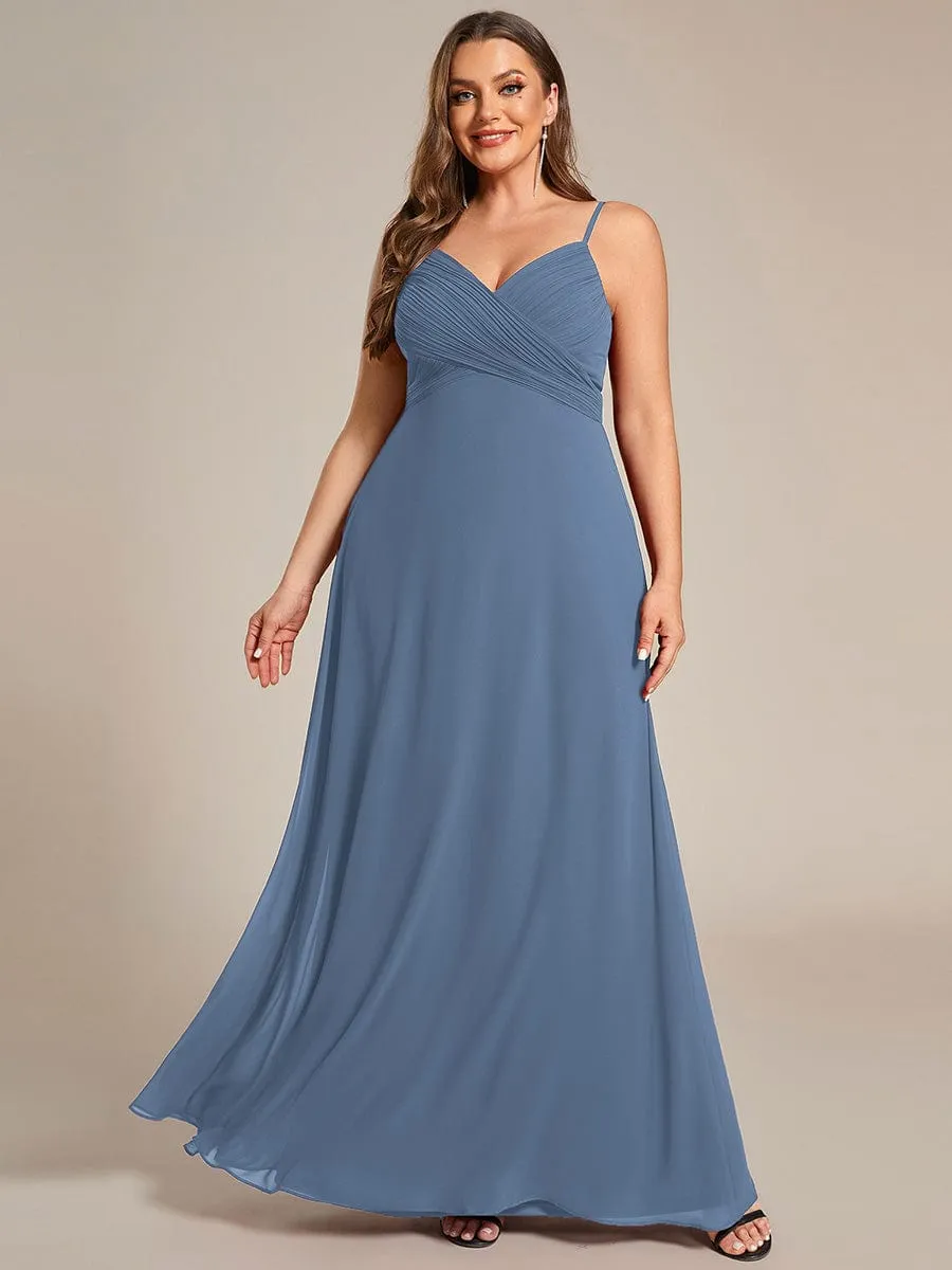 Criss-Cross V-Neck Chiffon Backless A-Line Bridesmaid Dress