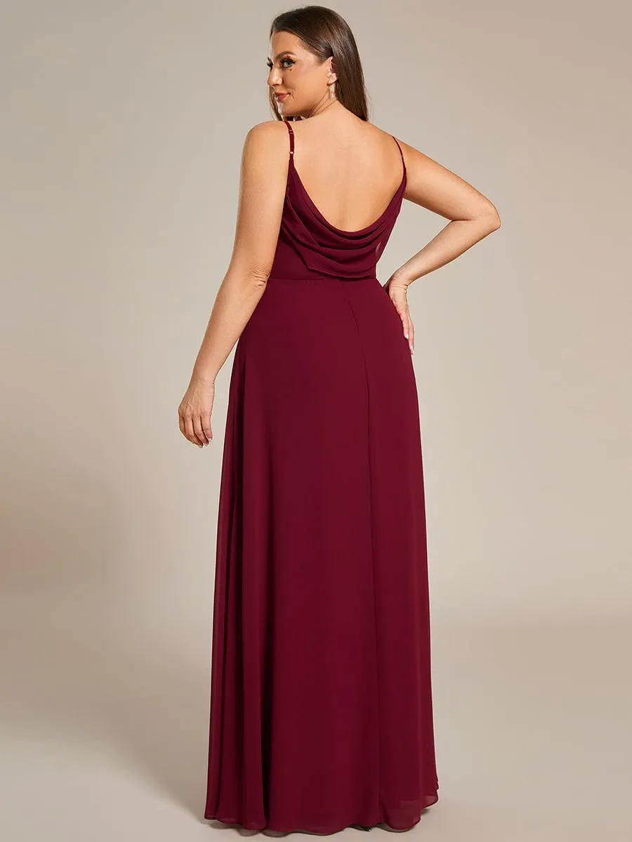 Criss-Cross V-Neck Chiffon Backless A-Line Bridesmaid Dress