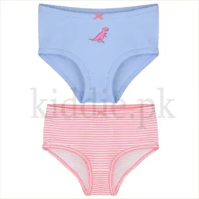 CRT Pack of 2 Pink Lining and Blue Dinosaur Printed Panties 1513