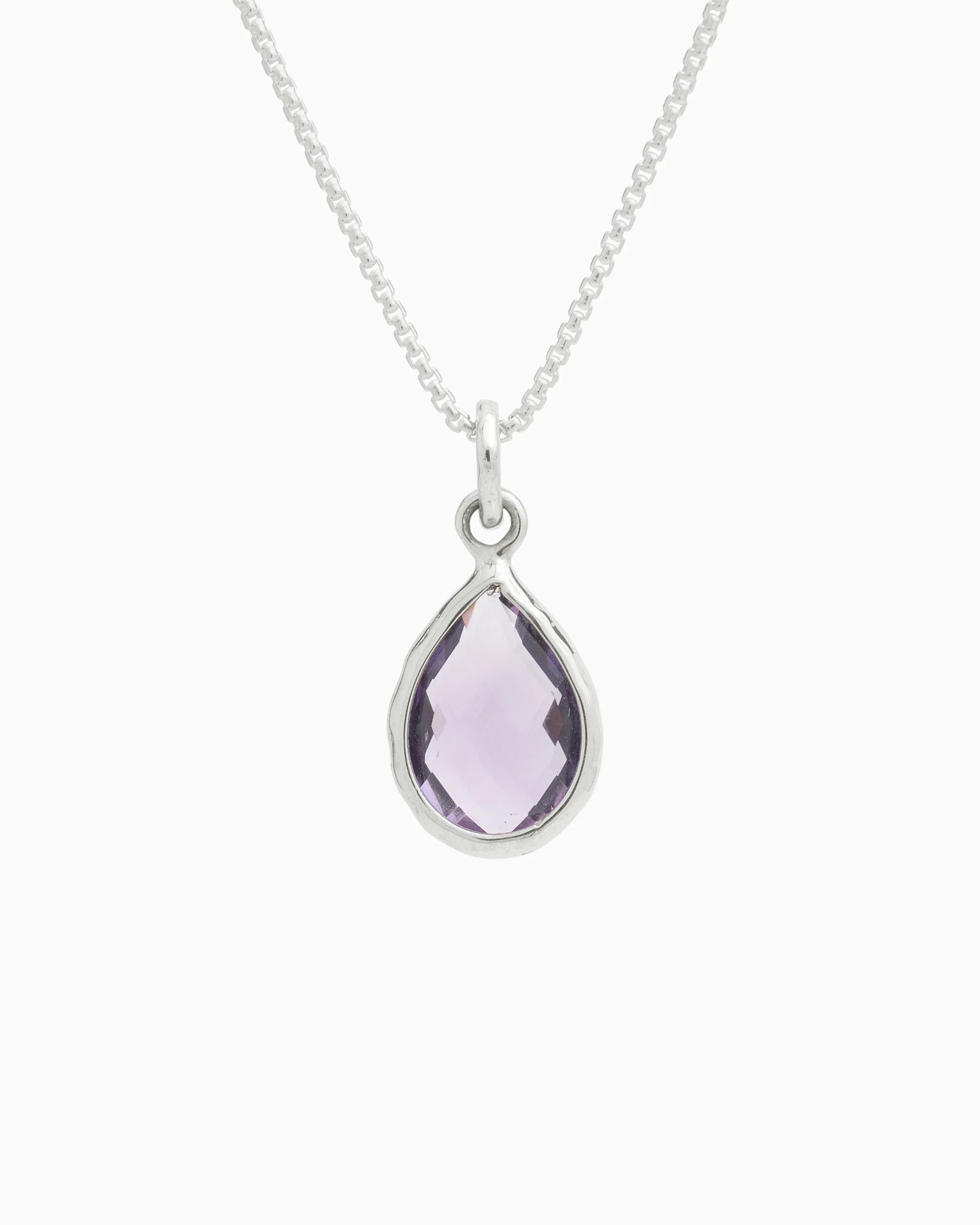 Dewdrop Stone Pendant - Amethyst