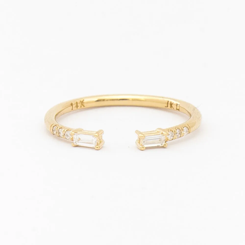 Diamond Baguette Equilibrium Cuff Ring