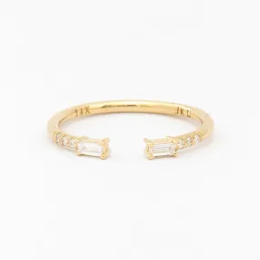 Diamond Baguette Equilibrium Cuff Ring