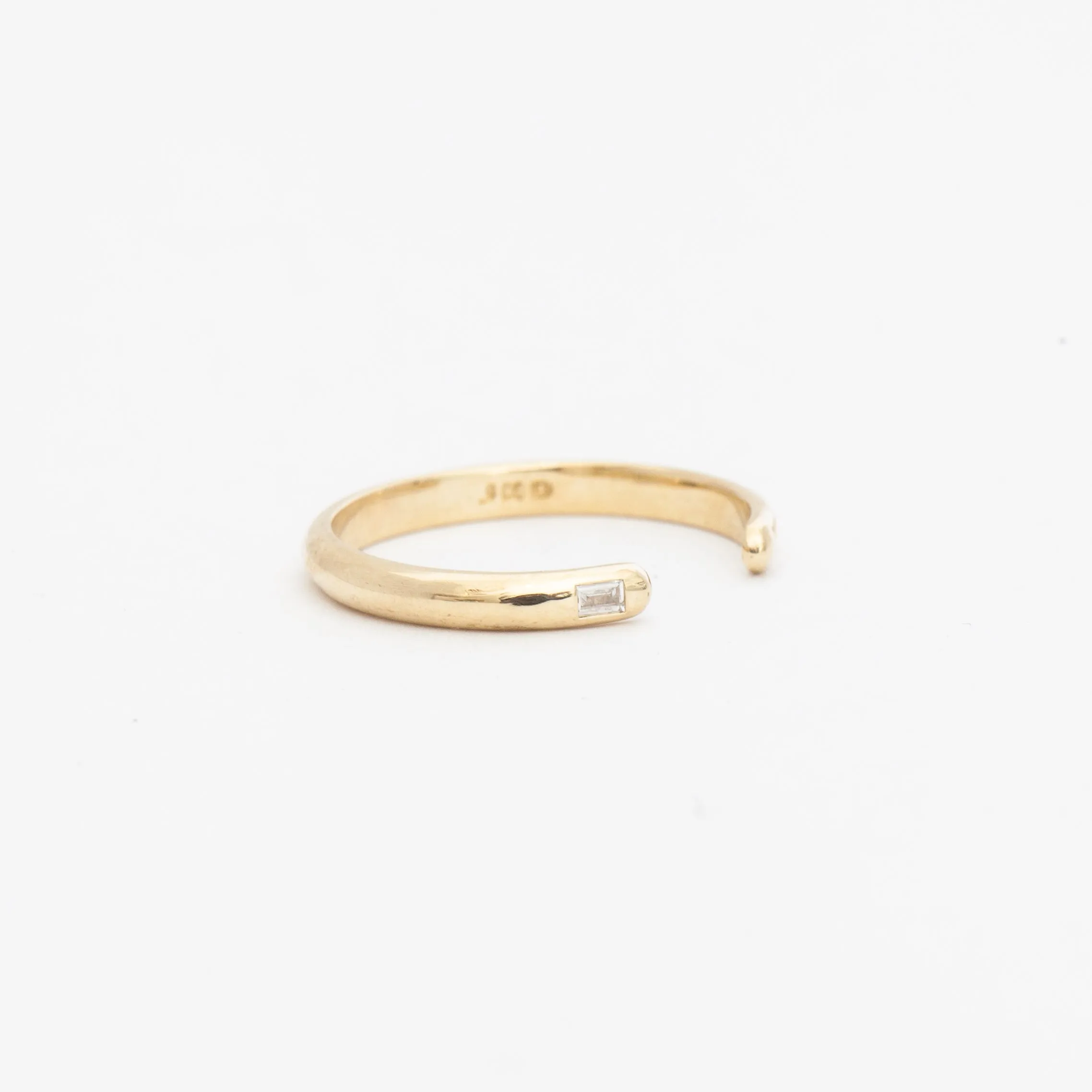 Diamond Baguette Half Round Cuff Ring