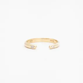 Diamond Baguette Half Round Cuff Ring