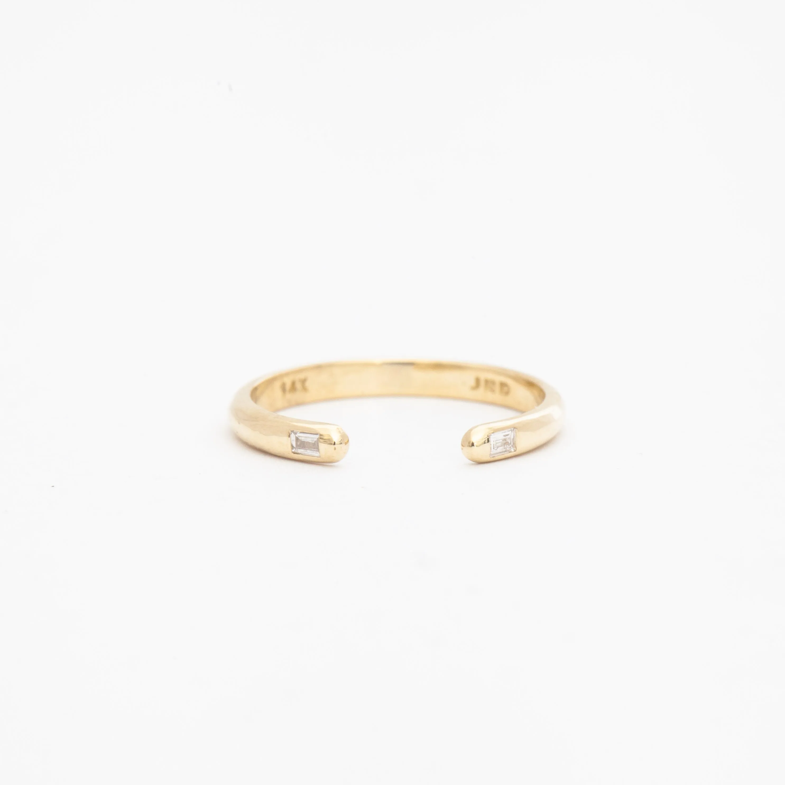 Diamond Baguette Half Round Cuff Ring