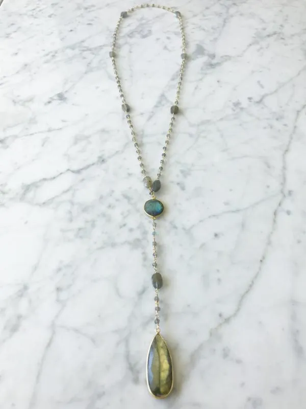 Diana Montecito Necklace in Labradorite with Labradorite Drop