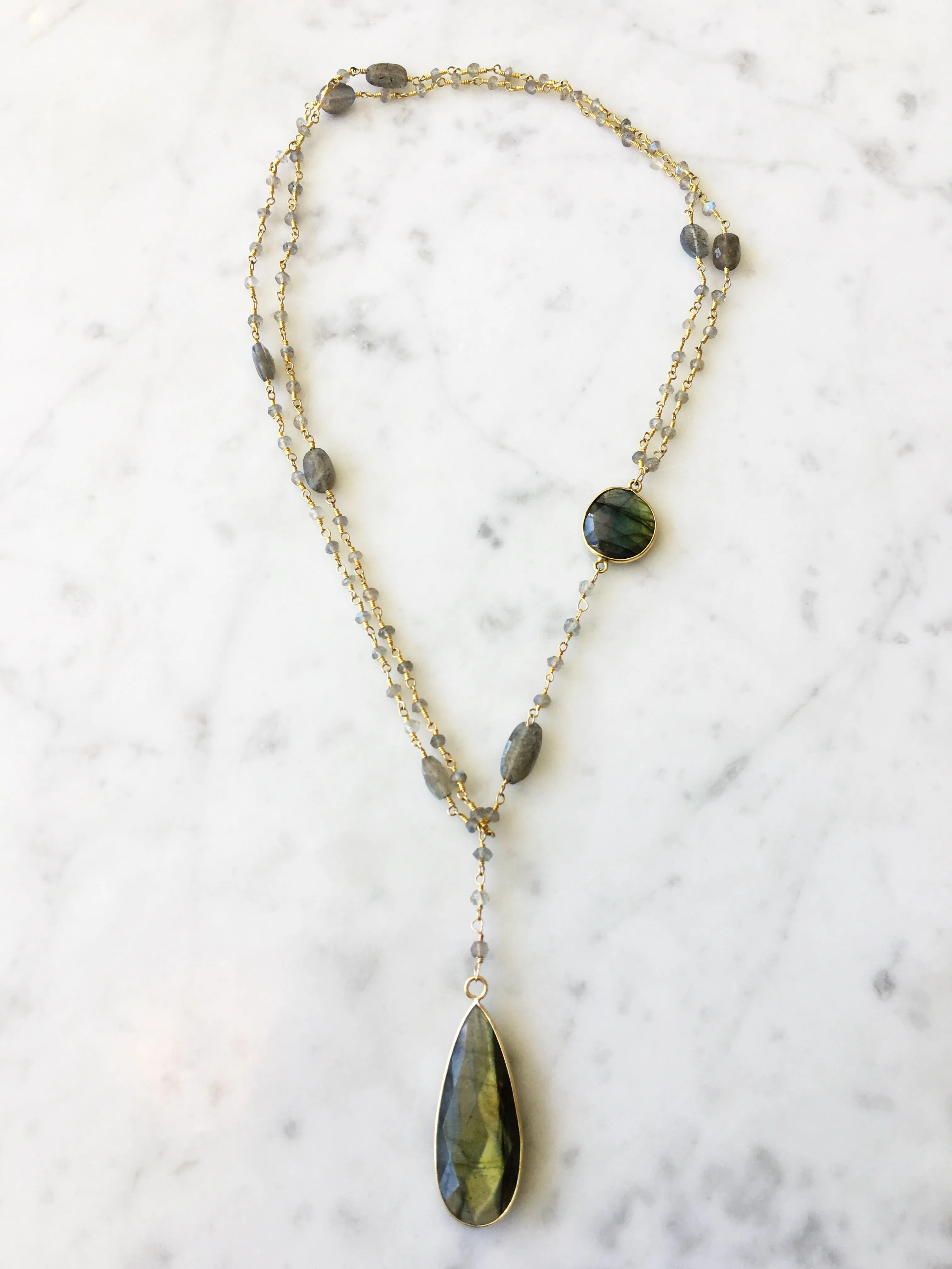 Diana Montecito Necklace in Labradorite with Labradorite Drop