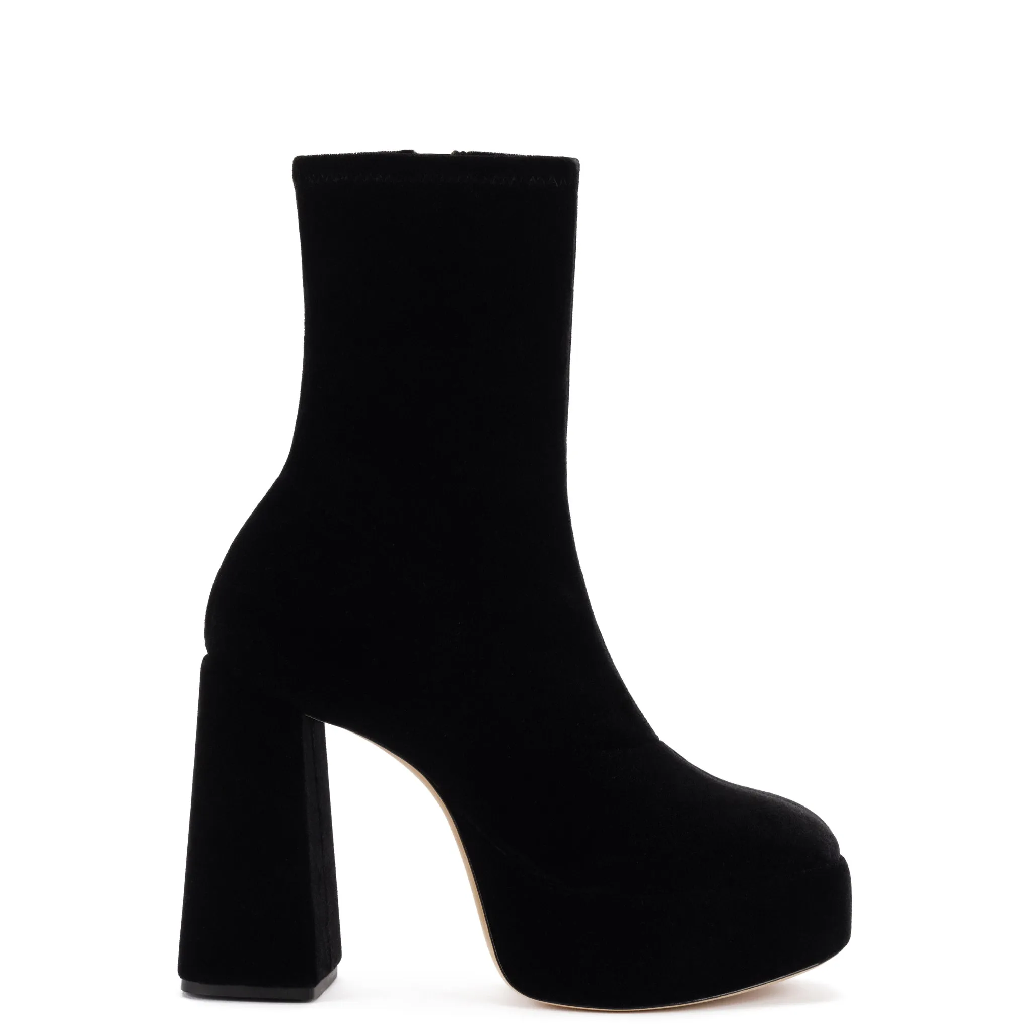 Dolly Stretch Boot In Black Velvet