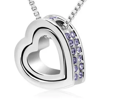 DOUBLE HEART PENDANT NECKLACE