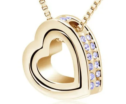 DOUBLE HEART PENDANT NECKLACE