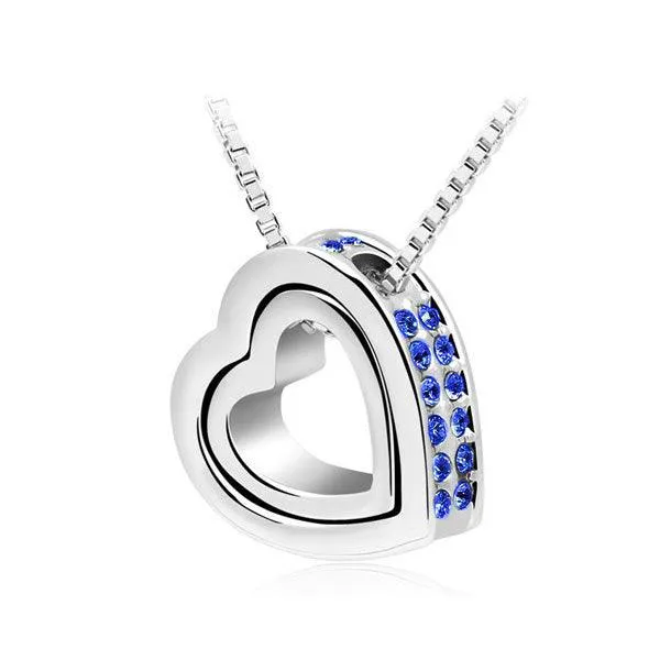 DOUBLE HEART PENDANT NECKLACE