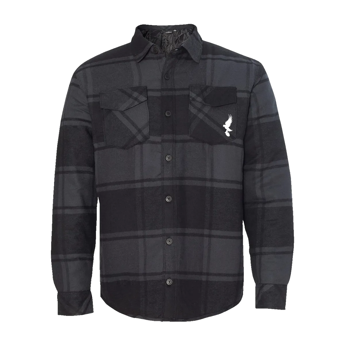 Dove & Grenade Quilted Flannel Jacket (Black Plaid)