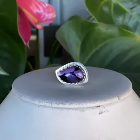 Eye ring in trapiche amethyst