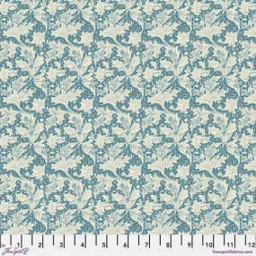 Fabric Small Wallflower - Blue from EMERY WALKER Collection, Original Morris & Co for Free Spirit, PWWM108.BLUE