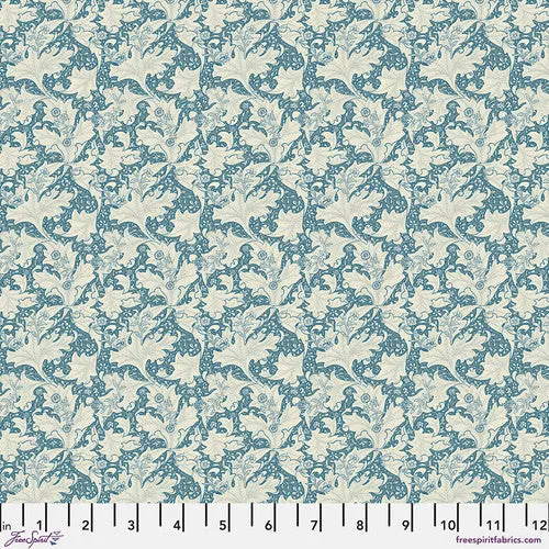 Fabric Small Wallflower - Blue from EMERY WALKER Collection, Original Morris & Co for Free Spirit, PWWM108.BLUE