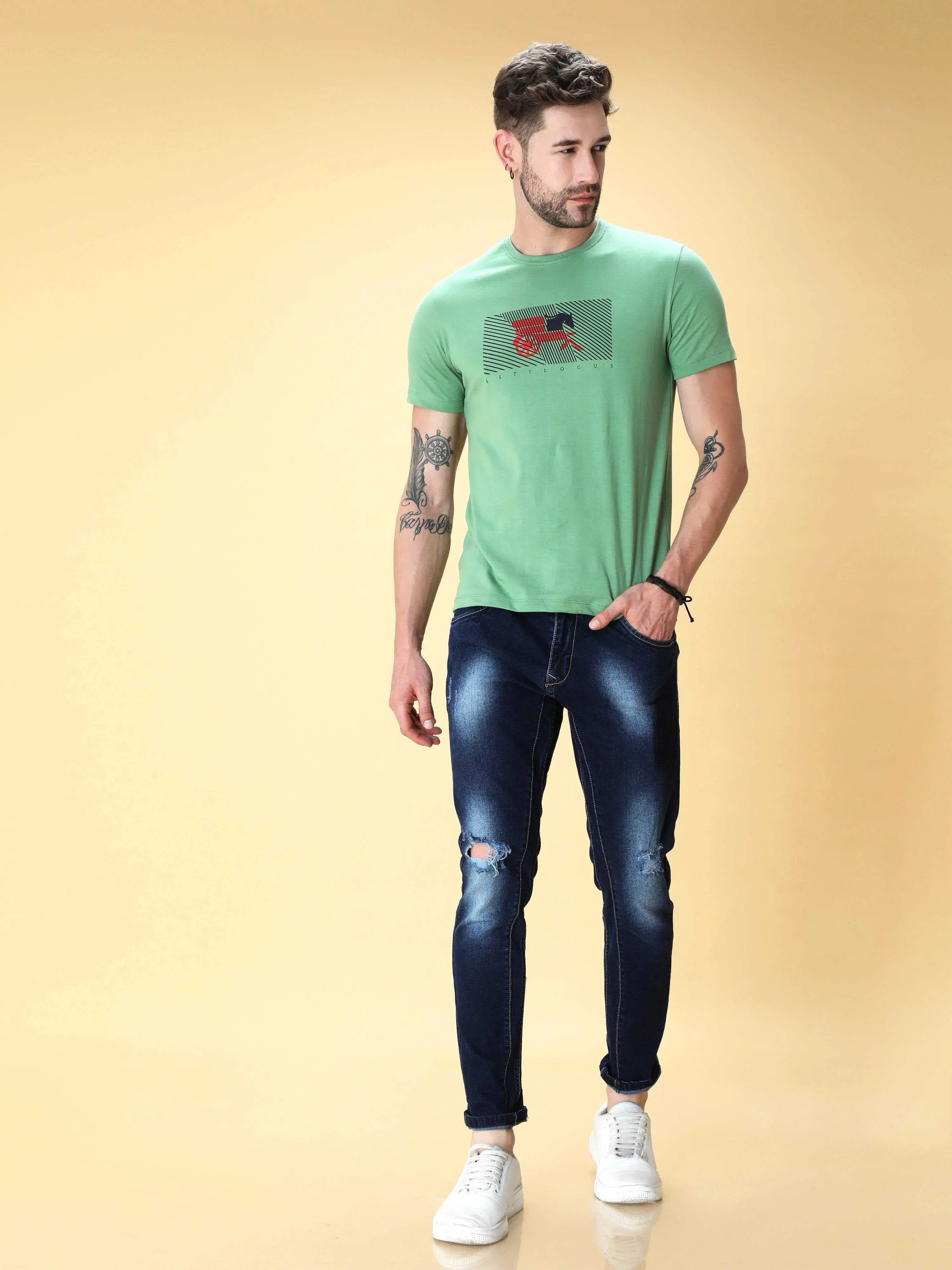 Fern Green Crew Neck T-Shirt