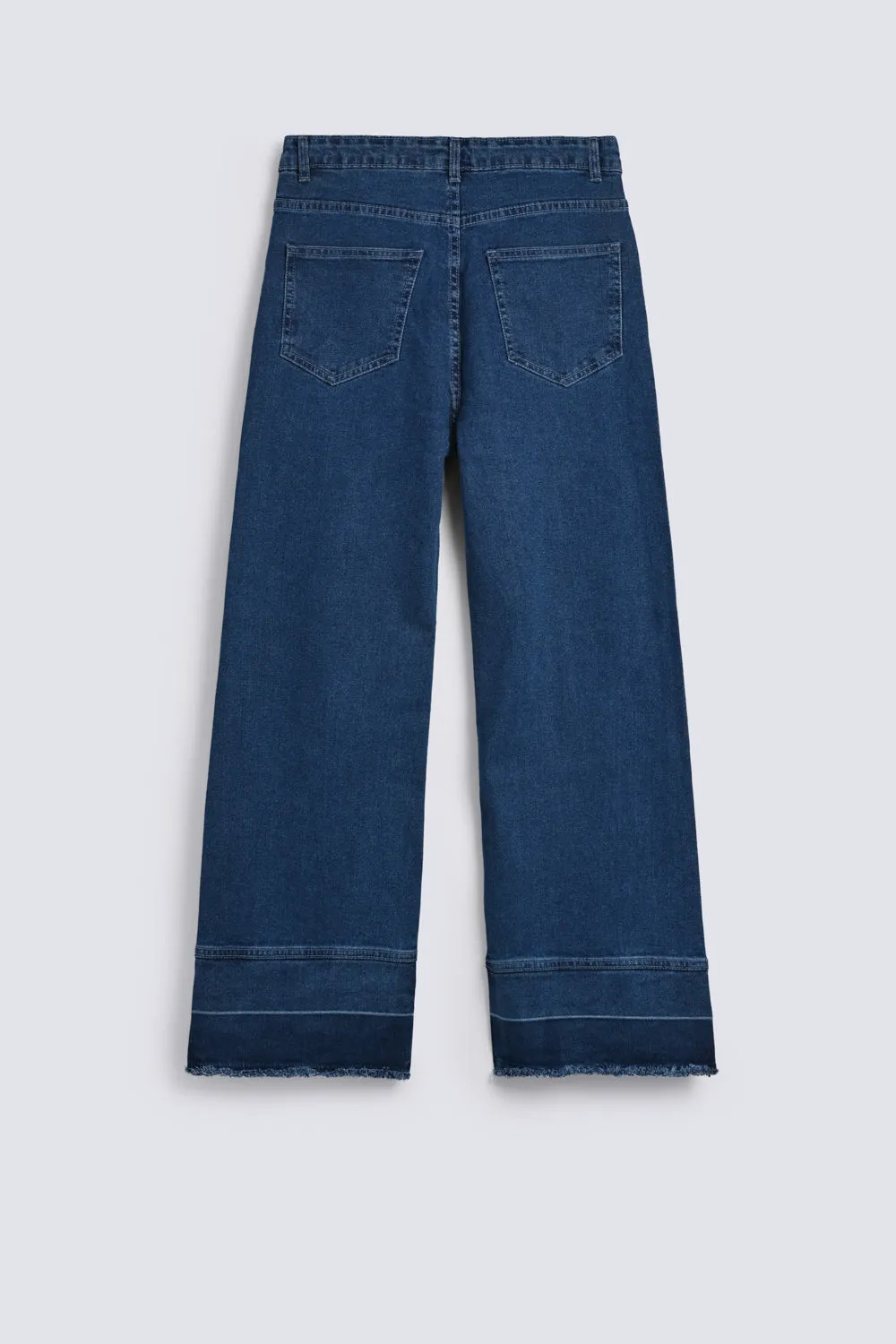 FLARED DENIM WITH BOTTOM PANEL