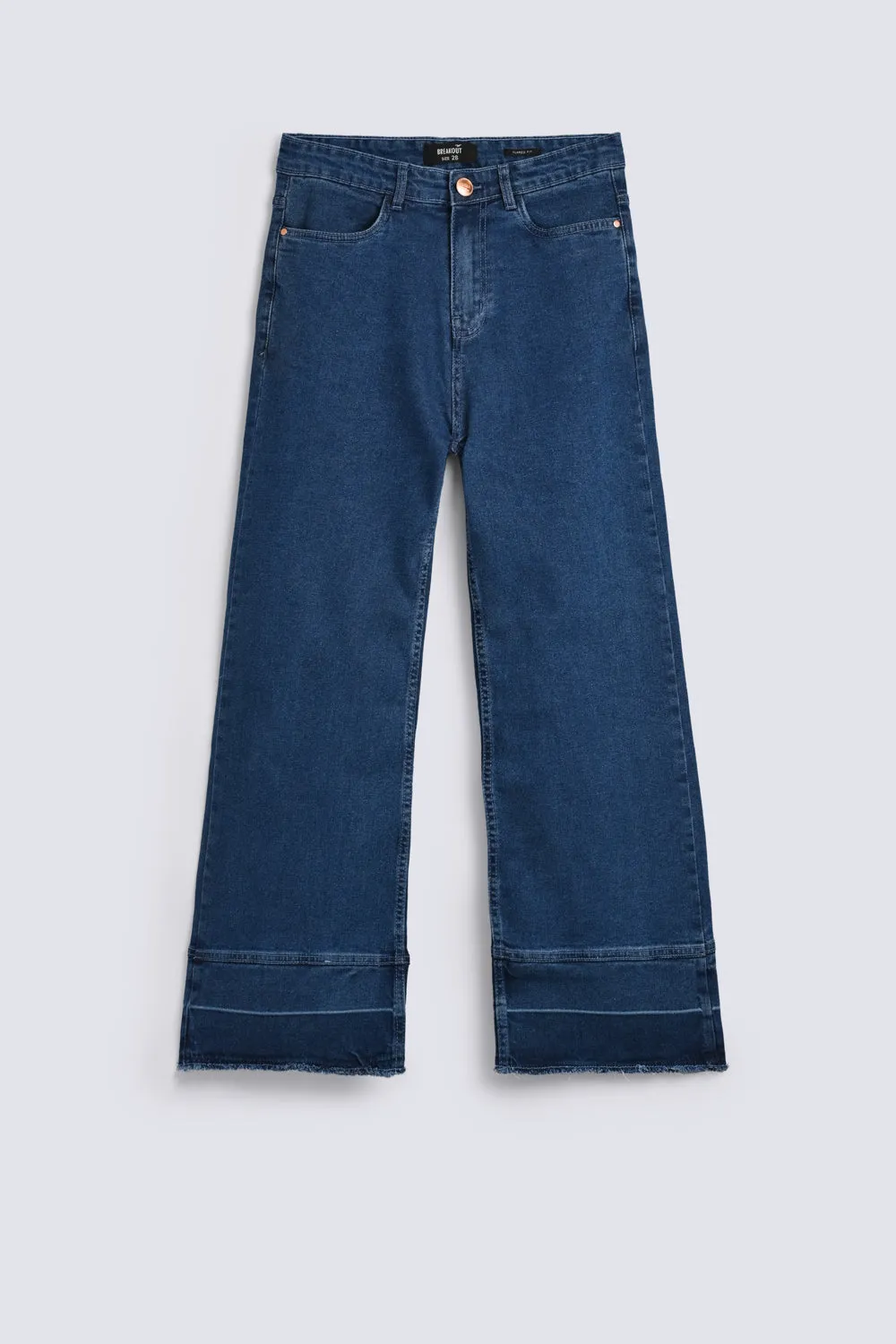 FLARED DENIM WITH BOTTOM PANEL