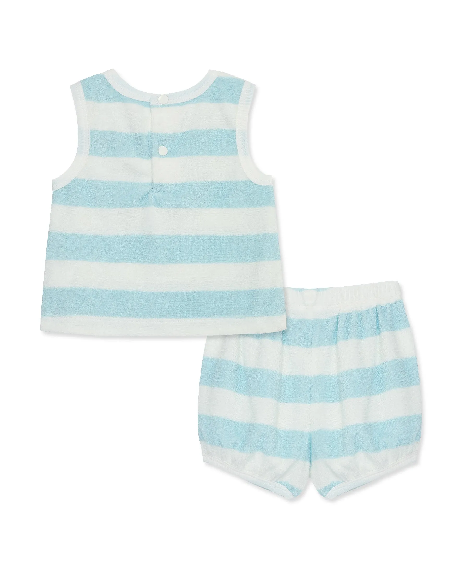 Focus Kids Blue Stripe Terry Short Set (12M-24M)