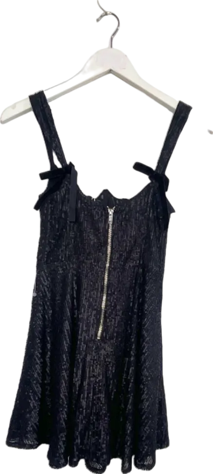 For Love & Lemons Black Sparkle Dress UK 6