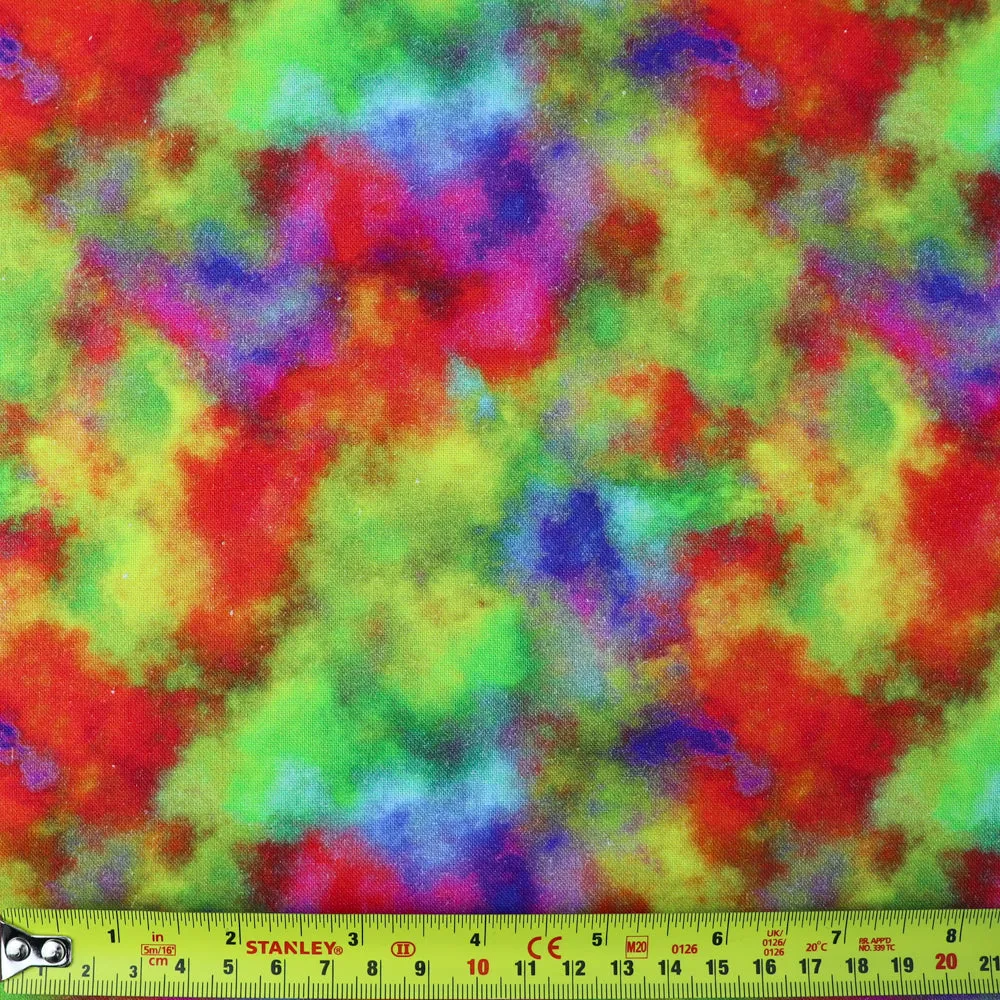 FS1020 Splash Tie Dye Cotton Fabric Rainbow