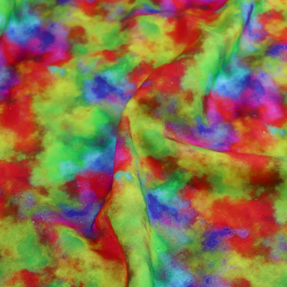 FS1020 Splash Tie Dye Cotton Fabric Rainbow