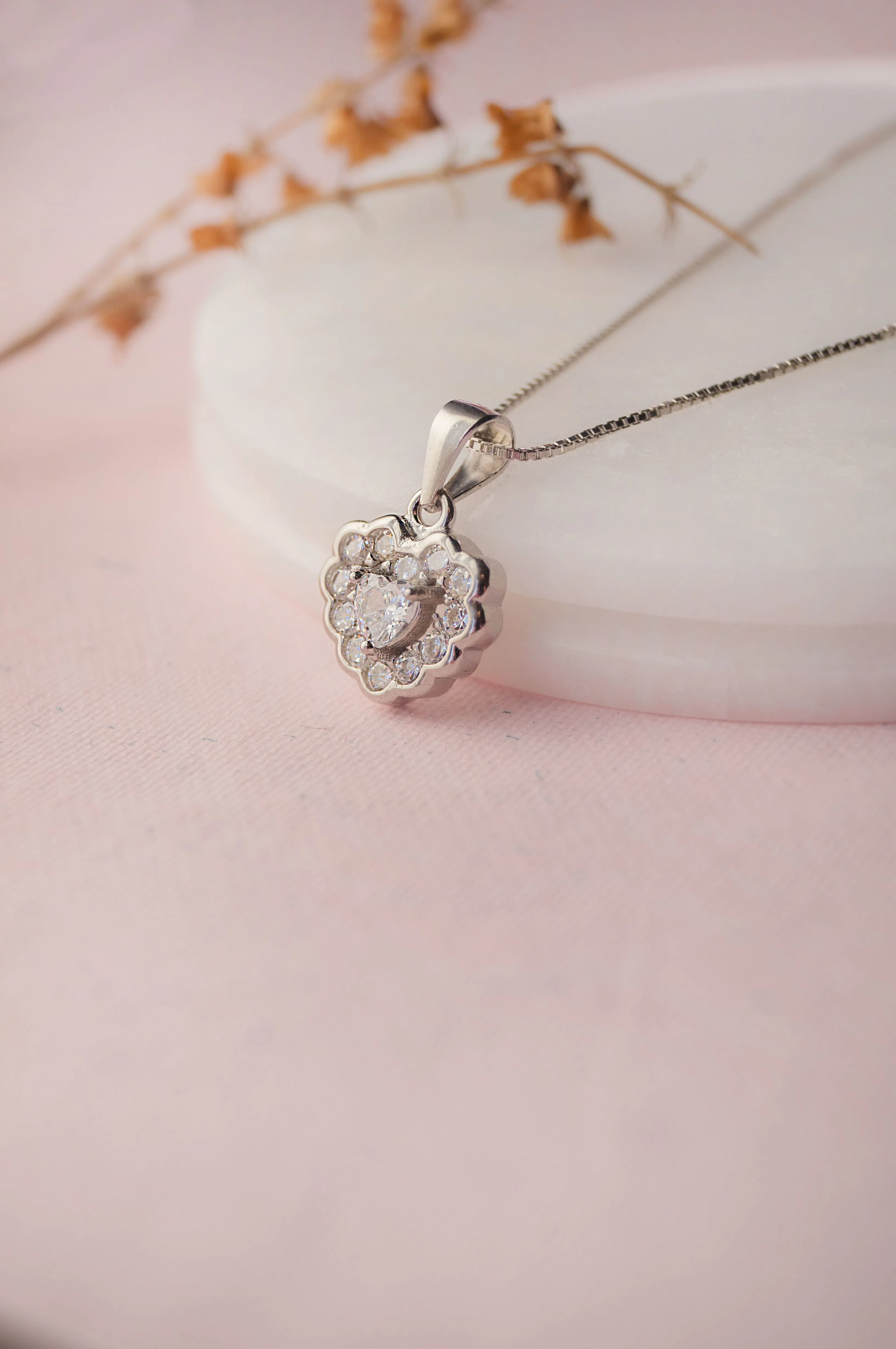 Fun And Frill Heart Sterling Silver Pendant With Chain