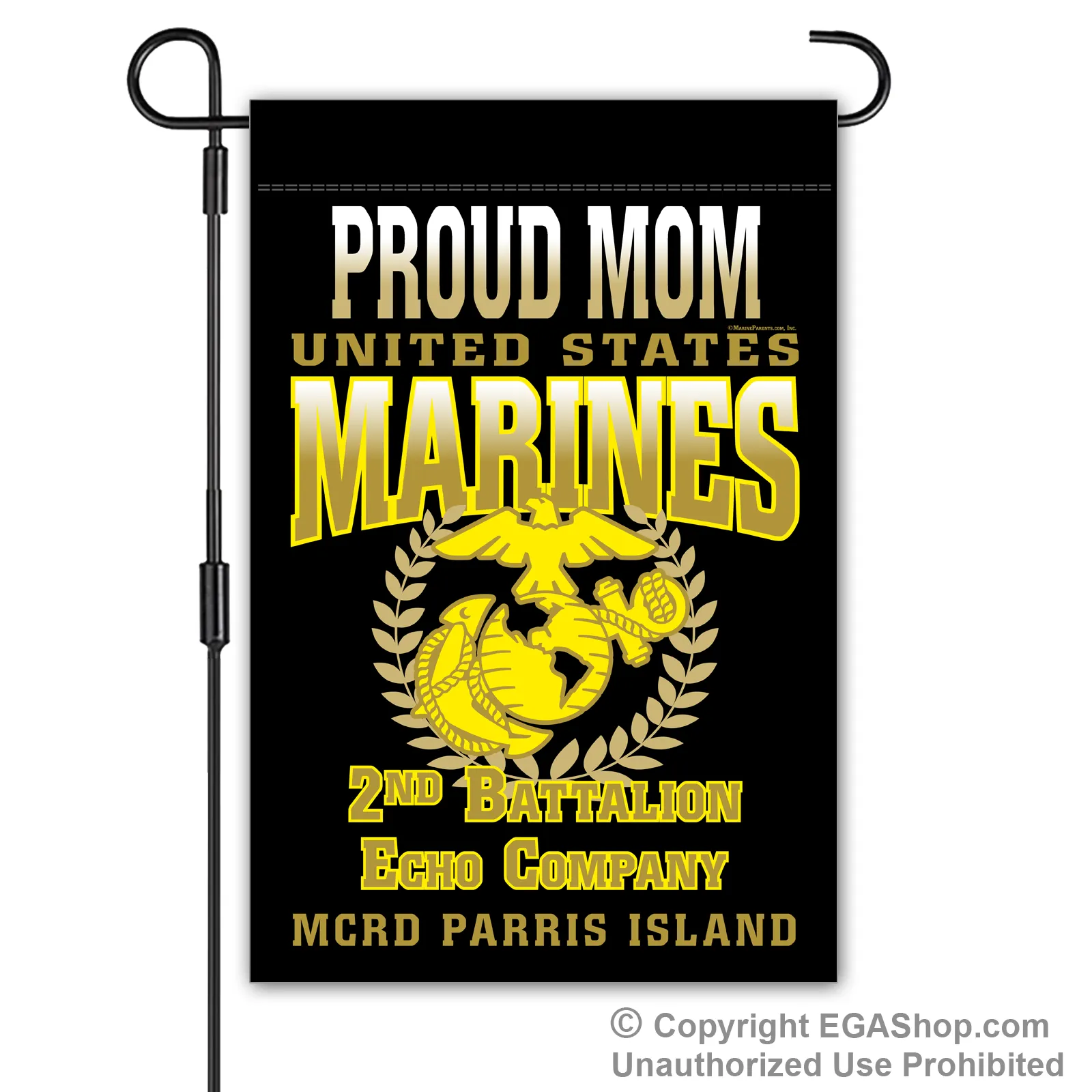 Garden Flag: Echo Proud Family, Mom, Dad (Parris Island)