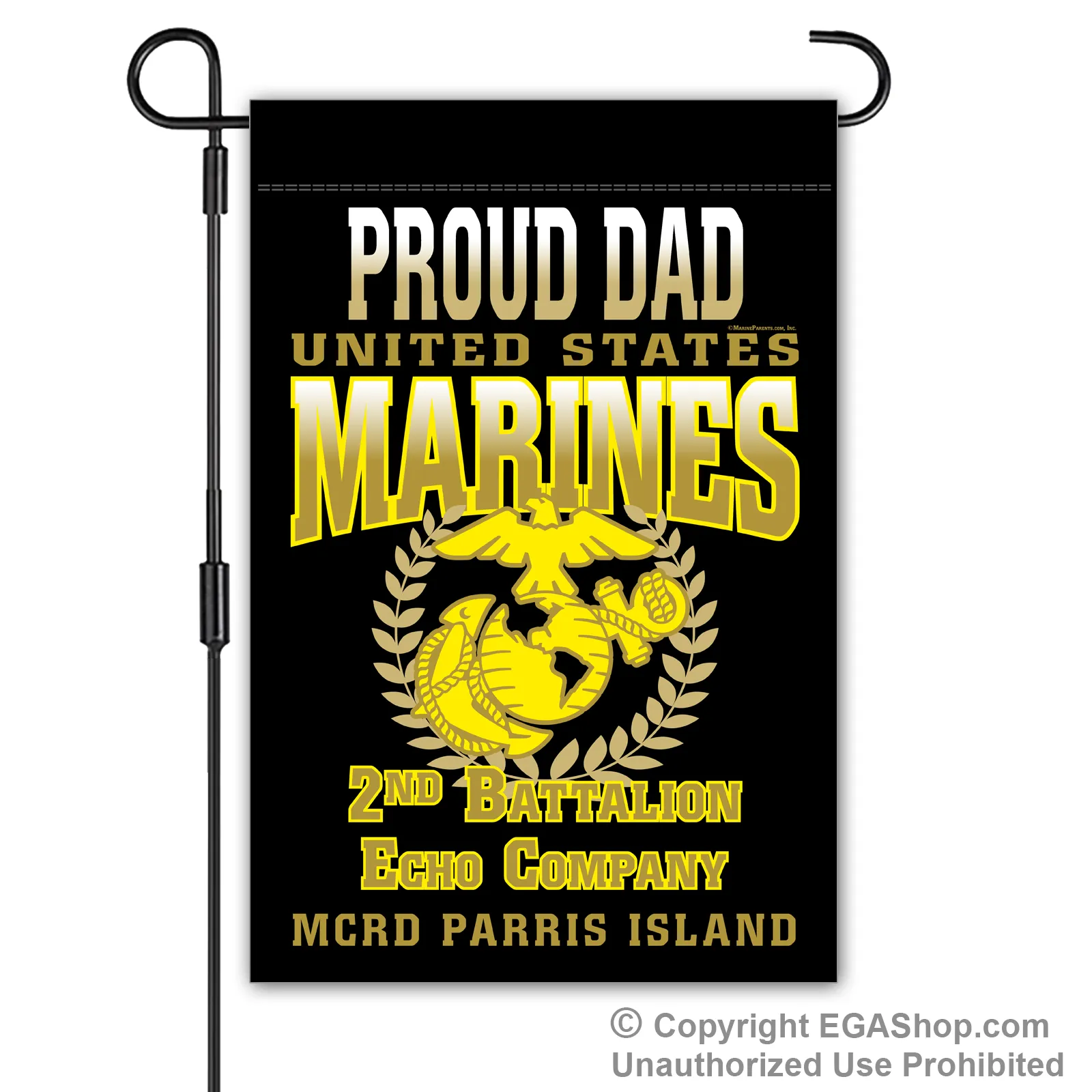 Garden Flag: Echo Proud Family, Mom, Dad (Parris Island)