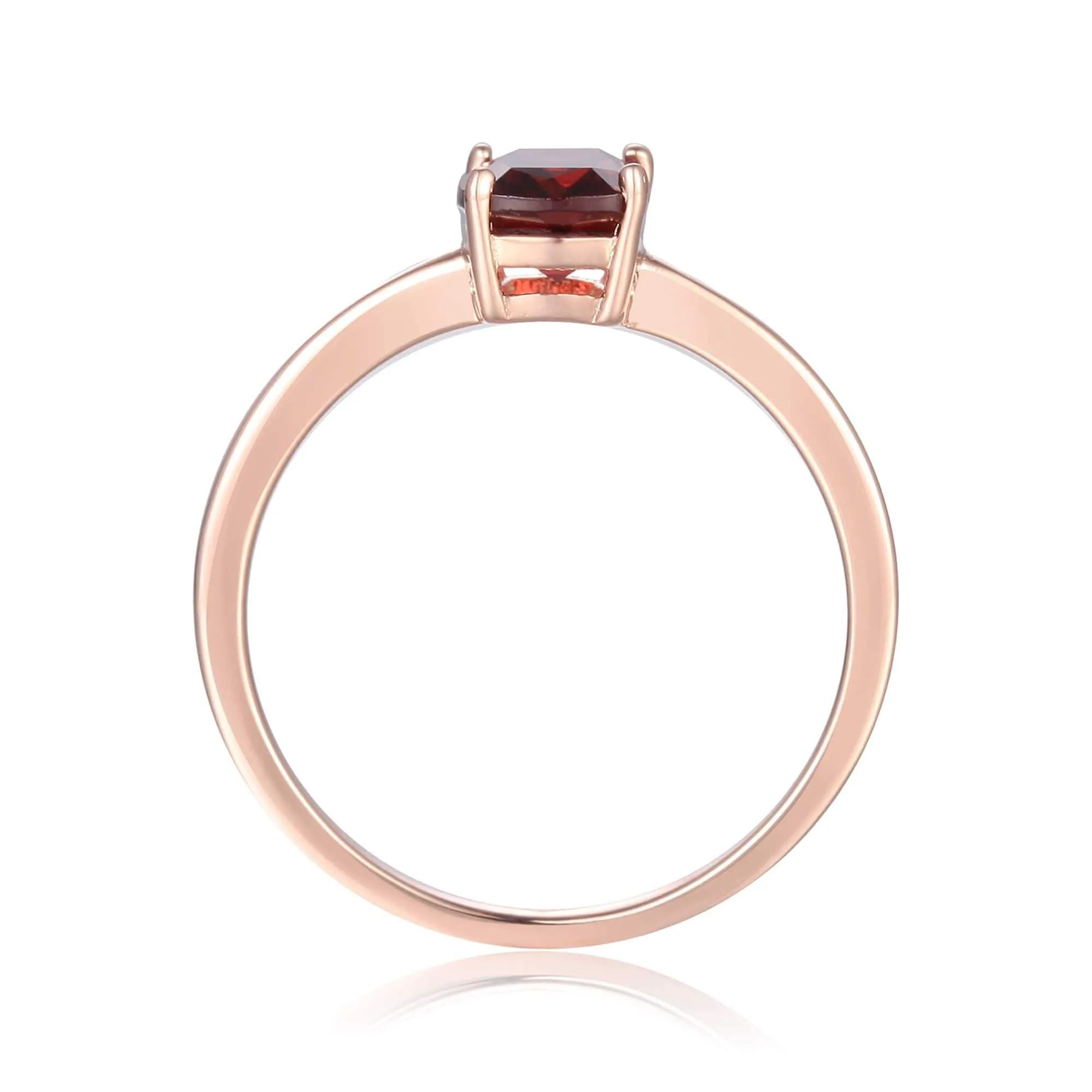 Garnet Cushion Solitaire Ring