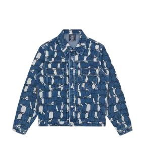 GATOR CAMO DENIM JACKET - BLUE