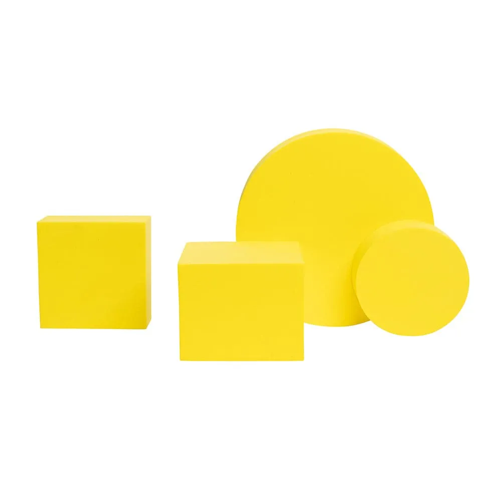 Geometric Foam Styling Props For Photography - Canary Yellow 4 Pack