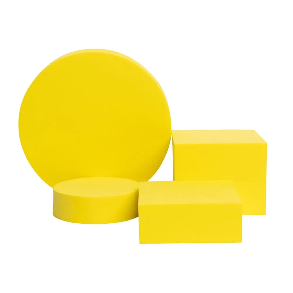 Geometric Foam Styling Props For Photography - Canary Yellow 4 Pack