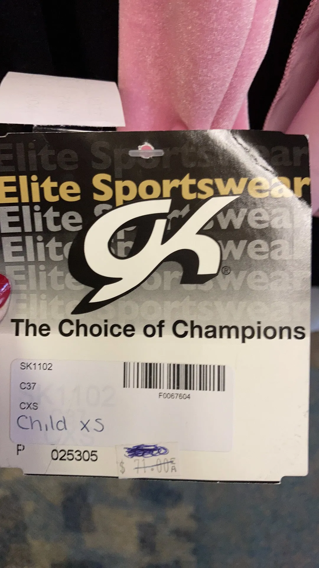 GK Pink Child XS Skating Dress