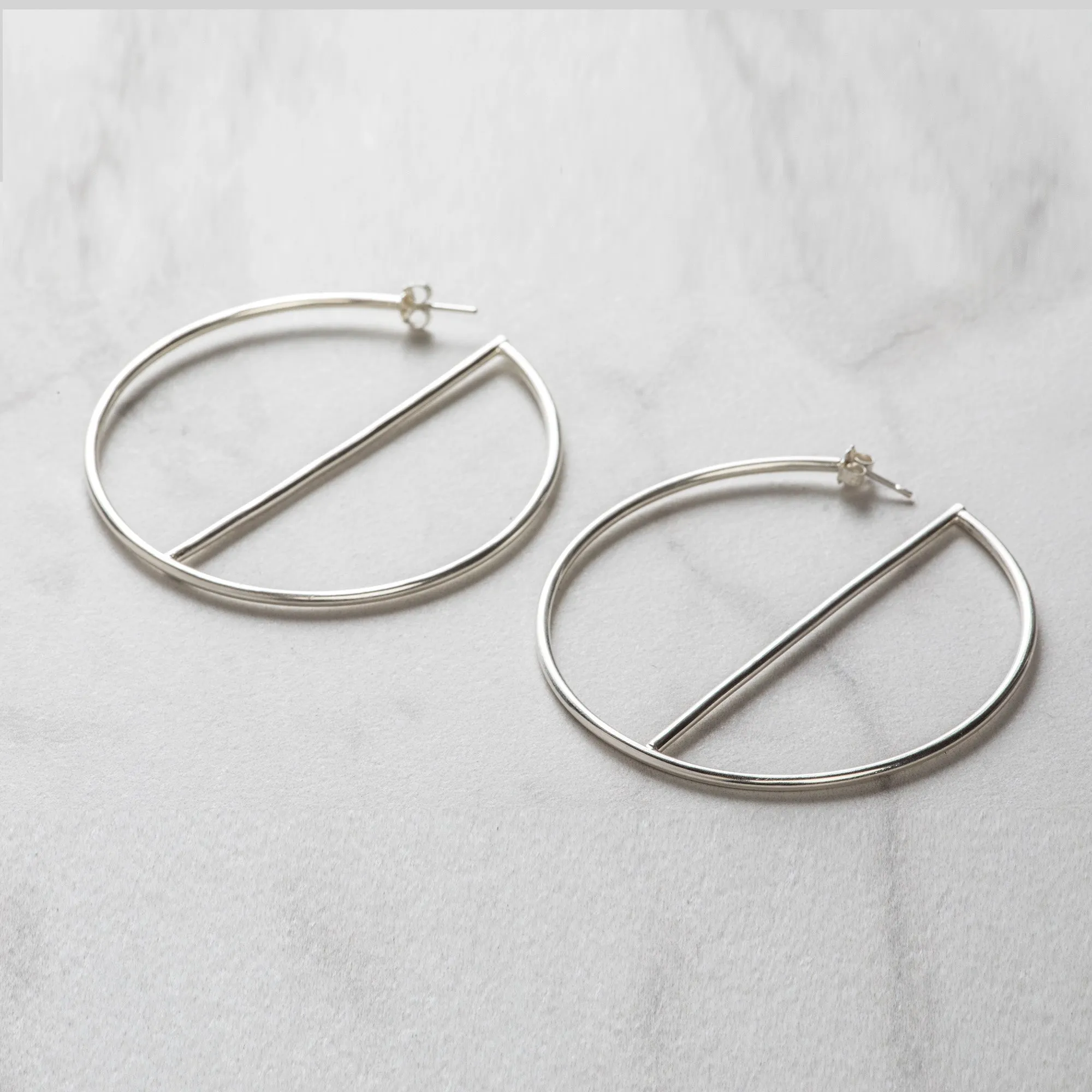 Glam Hoop Earrings, Gold or Silver