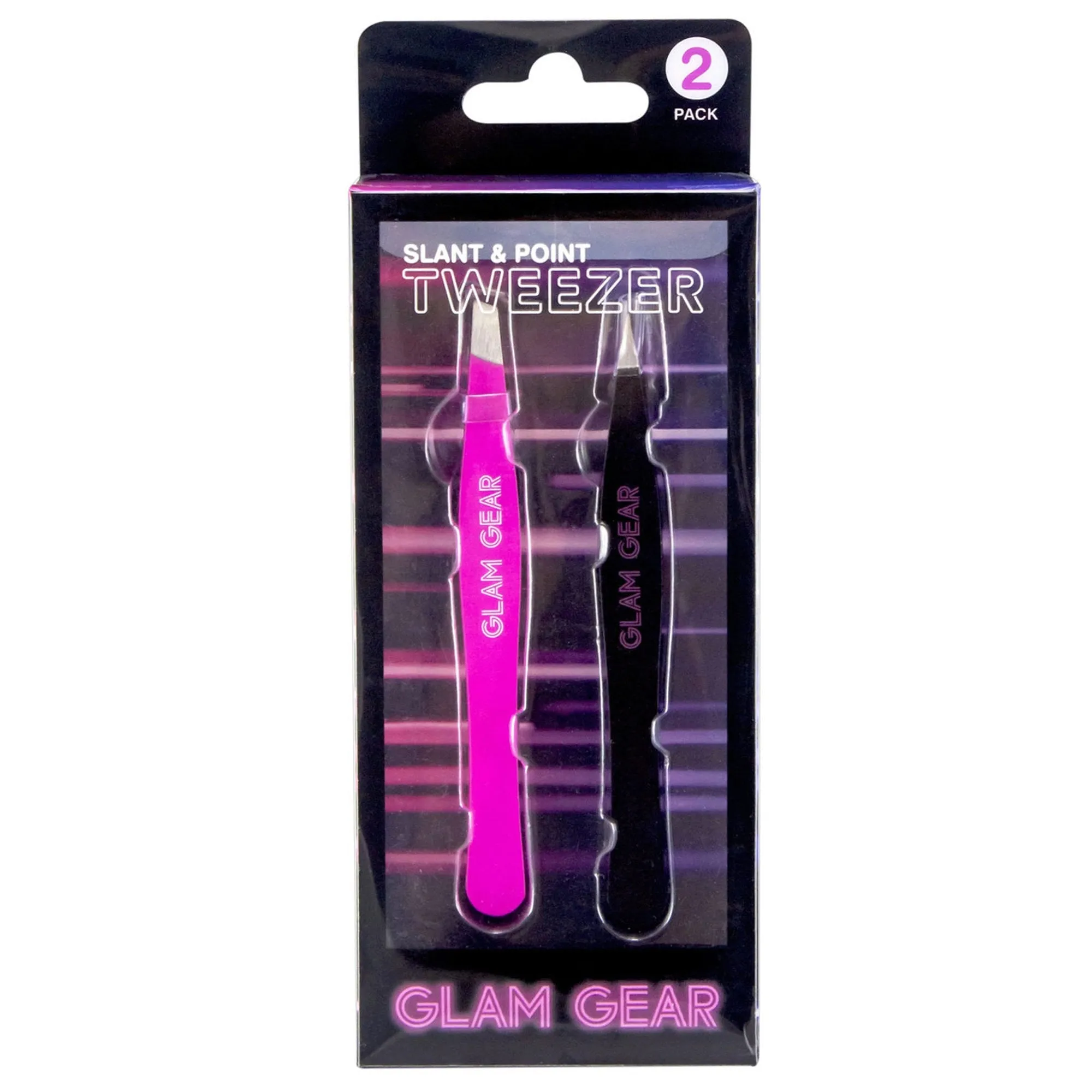 GLAMGEAR Slant And Point Set de Pinzas Rosa Con Negro