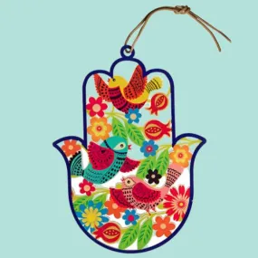 Hamsa Metal Laser Cut: Flowers Birds Pomegranates