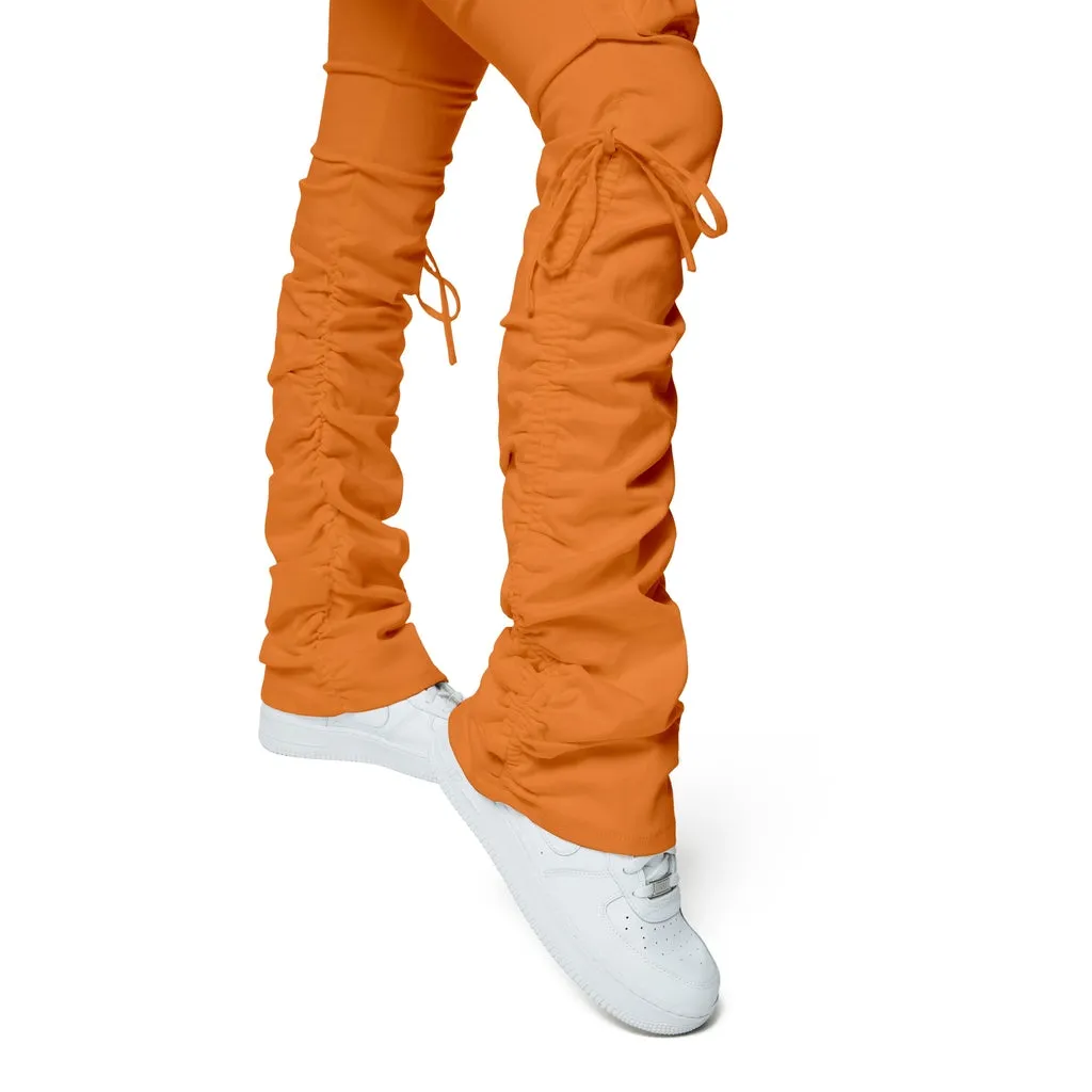 High Rise Strap Bootcut Twill Pants - Apricot Crush