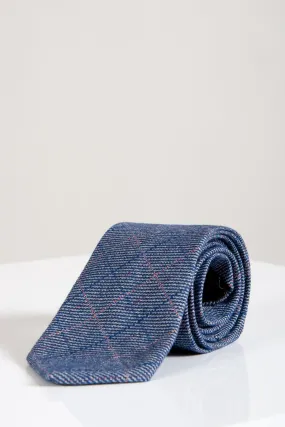 HILTON - Blue Check Tweed Tie