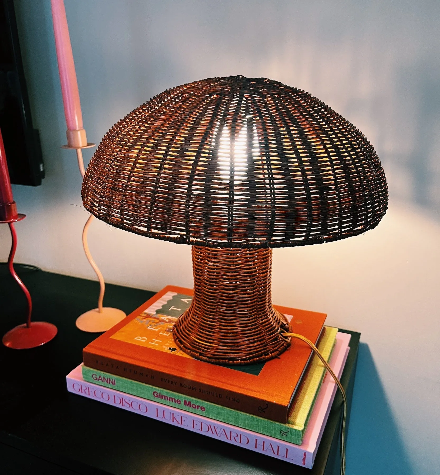 HK Living Rattan Table Lamp