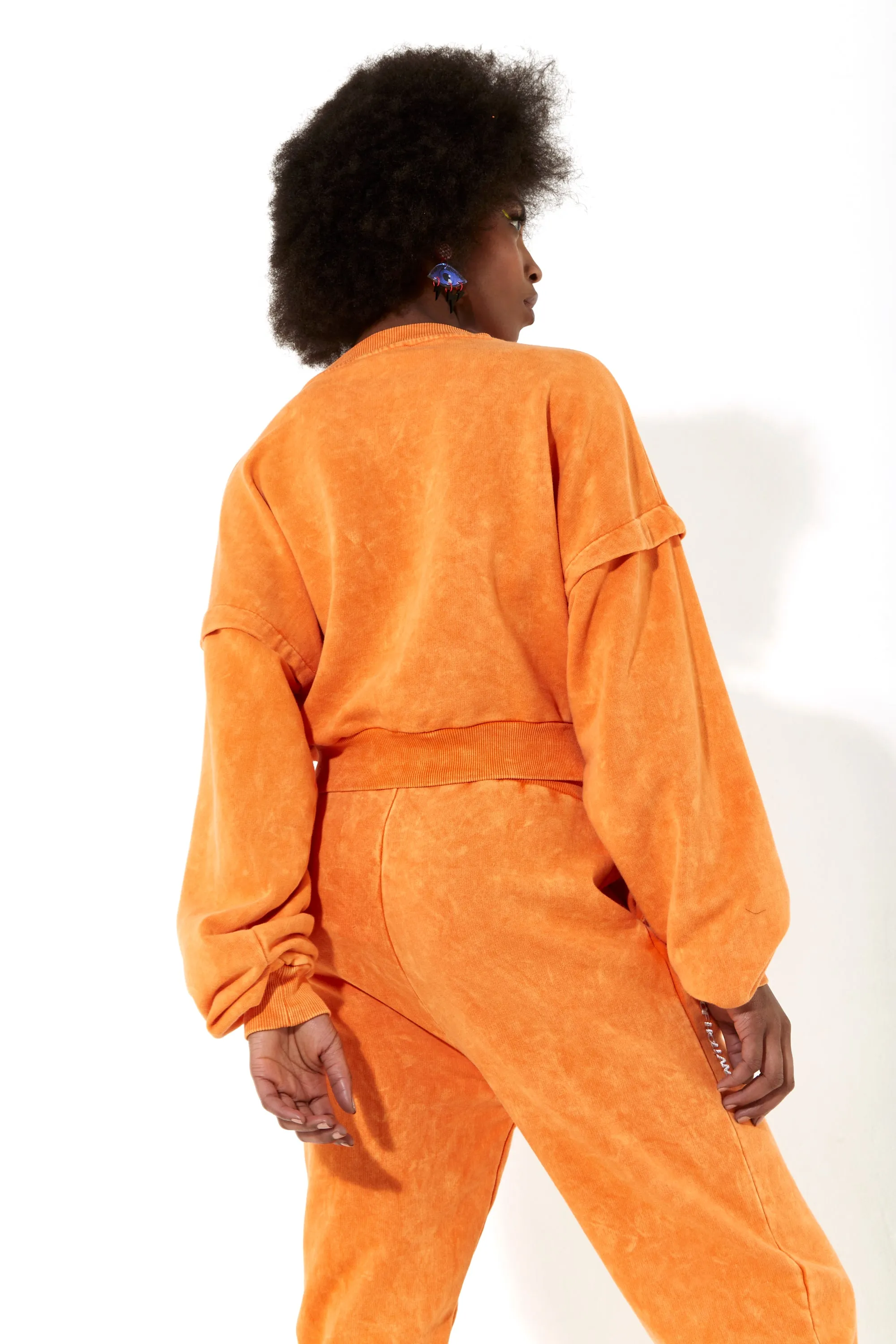 House of Holland Tracksuit Bottoms in Orange with a Drawstring Waist