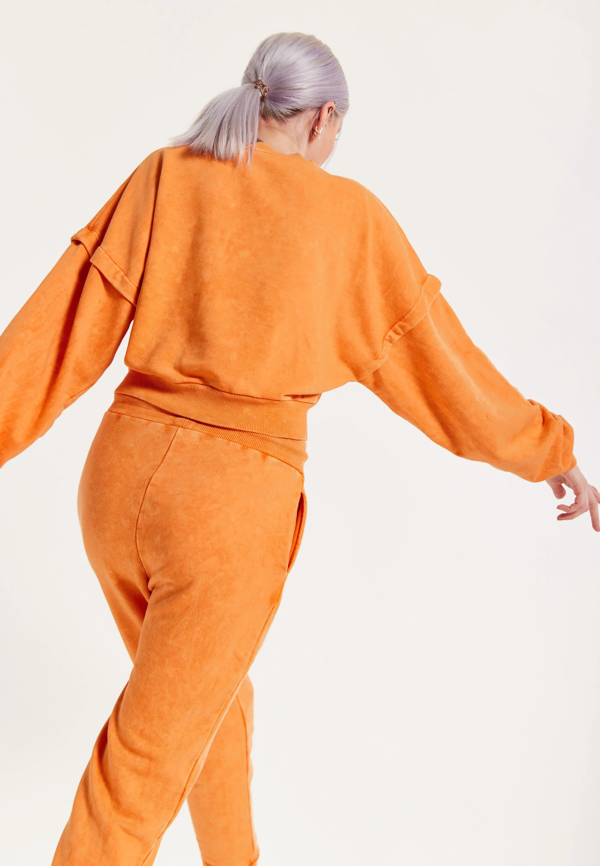 House of Holland Tracksuit Bottoms in Orange with a Drawstring Waist