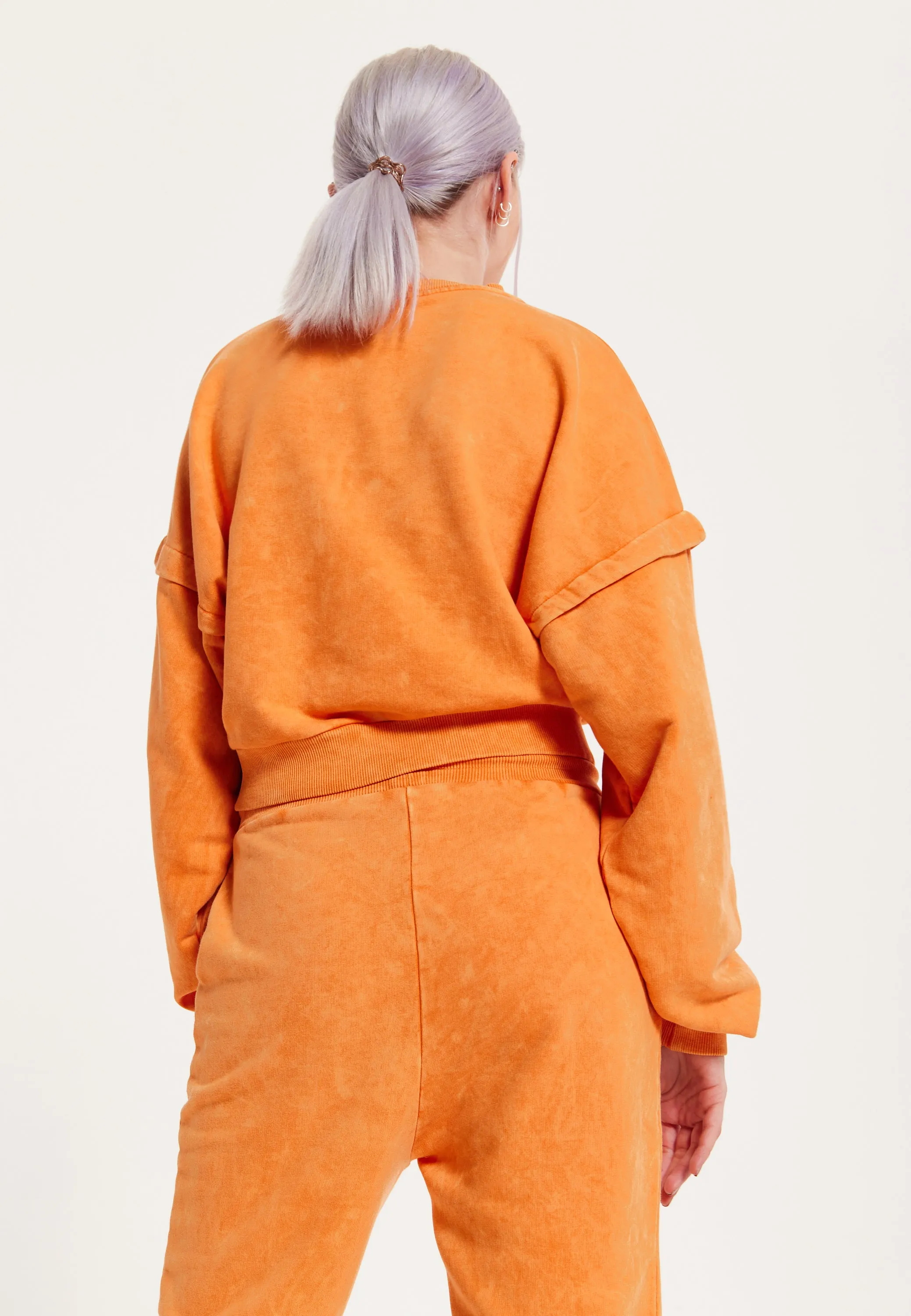 House of Holland Tracksuit Bottoms in Orange with a Drawstring Waist